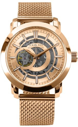 LOUIS XVI Versailles 2.0 Automatique 1911 - Ø 43,5 mm - Montre pour homme - Étanche - Montre squelette - Bracelet or rose - Cadran or rose - Montre automatique, Or rose