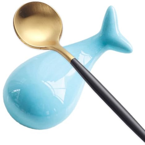 Whale Ceramic Chopstick Holder | Whale Shape Chopstick Holders | Dinner Chopstick Rest Cute Whale in Ceramic - Utensil Cutlery Stands Tabletop Spoon and Fork Holder Rack for Study Room, Bedroom