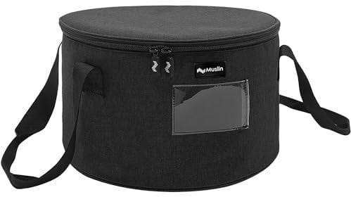 Musiin Accessories Bag for Guitar, Bass, Keyboard, Drums Cables & Adapters Multi-Function Round Storage, Internal Mesh Pocket for Connectors, Convenient and Stylish Music Gear Organizer.