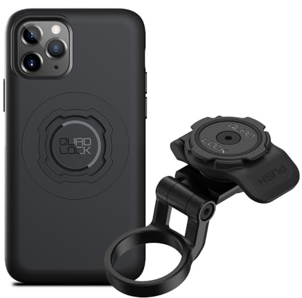 Quad Lock Stem Cap Mount (Adjustable) Bike Kit with iPhone 11 Pro MAG Phone Case
