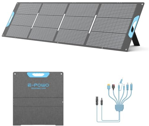220W Faltbares Solarpanel, 26V Monokristallines Tragbares Solarpanel | 23,5% Wirkungsgrad, IP67 wasserdicht Solar Panel mit USB-C PD3.0/USB-A QC 3.0/MC4 für Powerstations, Camping,Wohnmobil