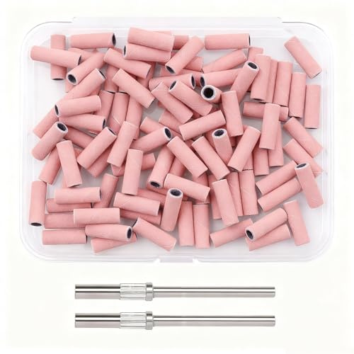 Ponceuse À Ongles 100pcs Embout Emeri #240 Rose Professionnel Embout Ponceuse Ongle Petites Planches À Polir Les Ongles Pour Manucure Pédicure