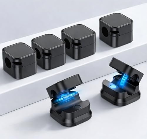 Magnetic Cable Clips – 6 Pack Desk & Wall Cable Organiser, Strong Adhesive Wire Holders for USB, Phone & Charging Cords | Home Office & Car