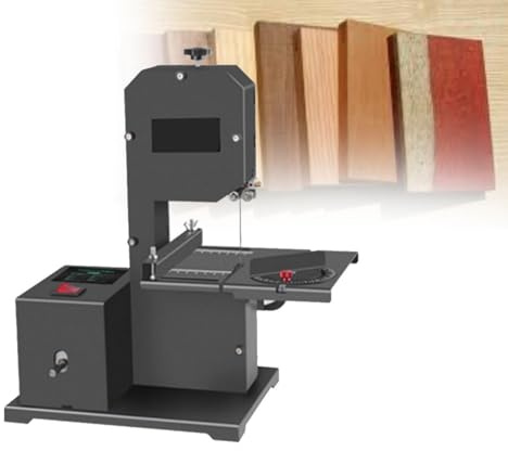 Scie à Ruban Professionnelle D'éTabli Pour Petits Ateliers 800 W | Profondeur De Coupe 70 Mm + Profondeur Gorge 90 Mm | Coupes En Biseau RéGlables De 0 à 45° | Pour Bois Dur Et Bois Tendre