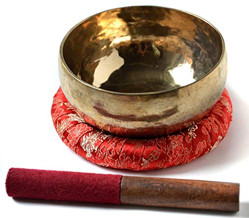 Buddhafiguren bf-105-200-300 - Cuenco Tibetano para Mezclar (200-300 g, Incluye Accesorio, Fabricado a Mano), Color Bronce