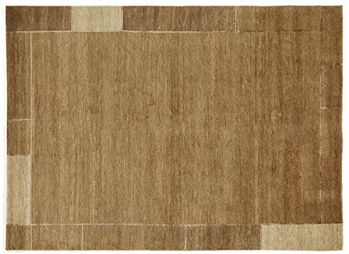 Mein Teppichmarkt Teppichträume werden wahr! Soprano Border echter original handgeknüpfter Nepal Teppich in Cappuccino, Größe: 140x200 cm