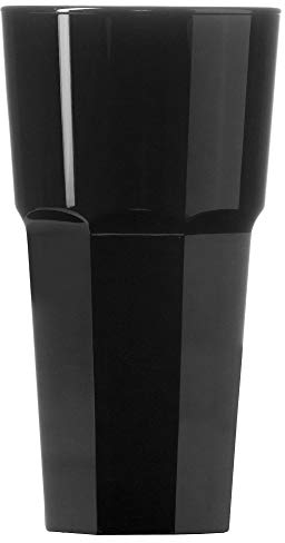 Elite Remedy Polycarbonate Pint Tumblers Black CE 20oz / 568ml - Set of 4 - Black Plastic Pint Glasses