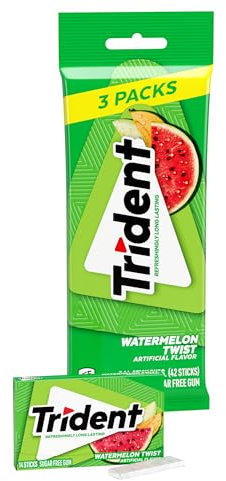 Trident Pastèque Twist Chewing Gum 14 Bâtonnets Lot de 3