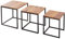 invicta INTERIOR Beistelltisch 3er Set Elements Sheesham Metall schwarz Satztische Tischset Couchtische Beistelltische Wohnzimmertische