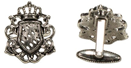 Alpenflüstern Trachten-Manschettenknöpfe Wappen antik-Silber-Farben API094