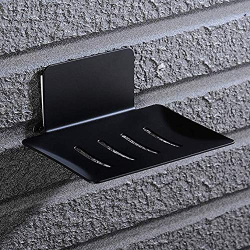 Biutimarden Jabonera Negra sin taladrar, Cesta de jabón autoadhesiva, Reutilizable para baño y Cocina