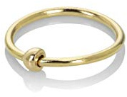 Mia Gioielli - Piercing Ring Nasenring Ø 8 mm aus 18 Karat (750) Gelbgold - Antiallergisch Unisex