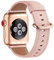 WFEAGL Kompatibel für Apple Watch Armband 44mm 45mm 49mm 42mm,Lederband Ersatzband für Herren Damen Kompatibel für iWatch Ultra Series 10/9/8/7/6/5/4/3/2/1,SE(42mm 44mm 45mm, Rosa+Roségold Adapter)