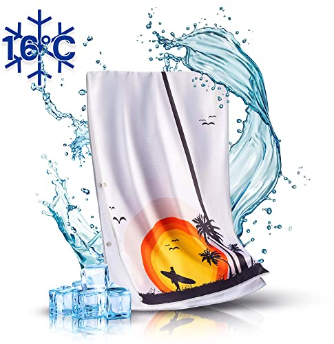 CULYA Kühltuch 90x30 cm – Sofort >10 °C kälter als Umgebungstemperatur, Kühlhandtuch & Schweißtuch für Sport, Fitness & Outdoor, Immer, überall & beliebig oft nutzbar