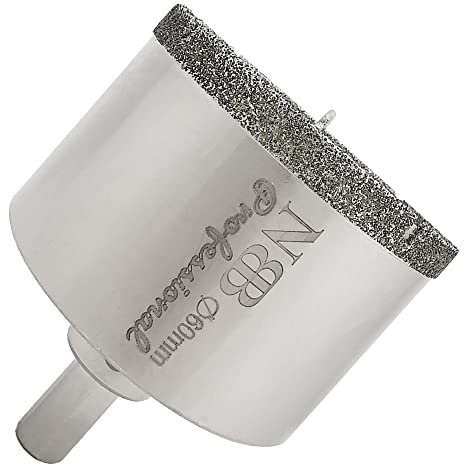 NBB Punte diamantate Frese diamantate con gambo triangolare corona diamantata nichelato perforazione in umido su marmo pietre ceramica granito piastrelle vetro trapano da banco e pistola (60mm)