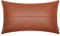 BRAWARM Cognac-Leder-Überwurfkissen, 30,5 x 50,8 cm, Kunstleder-Kissenbezug mit Paspelierung, handgenähtes Leder, dekorative Lendenwirbel-Kissenbezüge für Couch, Sofa, Bett, Wohnzimmer, Garten
