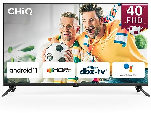 CHiQ LED Fernseher,L40G7L,40 Zoll FHD Smart TV,Android11,HDR,DBX-tv,WiFi, Bluetooth,Google Assistant,Chromecast,Netflix,Prime Video,Youtube,Triple Tuner(DVB-T2/C/S2),HDMI/USB/CI+,Dolby Audio, Schwarz