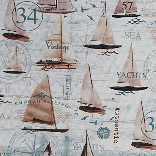 Canvas Stoff Jachten, Dekostoff aus 100% Baumwolle, maritim, Leinenoptik, mehrfarbig (Länge am Stück: ab 50cm / Breite:135cm)