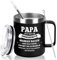 Livole Du Wirst Papa Geschenk, Schwangerschaft Verkünden, Geschenke für Werdende Väter - PAPA BALD WERDE ICH MIT DIR KUSCHELN - Lustige Tasse mit Spruch 350ml, 12Oz Vakuum Camping Becher mit Henkel