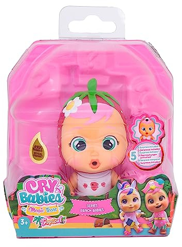 Baby Papageien Magische Tränen Tropical Beach Babies | Sammelpuppe, die echte Tränen weint, mit Badeanzug und 4 Zubehörteilen - Spielzeug für Mädchen und Jungen ab 3 Jahren