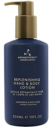 Aromatherapy Associates Replenishing Hand and Body Lotion – Weichere und seidigere Hände, hydratisieren, auffüllen – Süßmandelöl, Sheabutter, Lavendel, Ylang-Ylang, Ho-Holz-ätherisches Öl