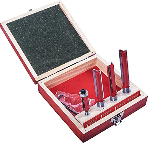 Mr. Gadget's Solutions® 4pc Router Bit, TCT Kitchen Router Drill Set Cutters Worktop Routers Jig Woodworking