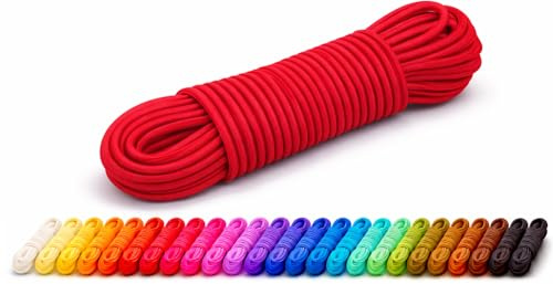 KBBB Gummikordel 1mm / 2mm / 2,5mm / 3mm / 4mm / 5mm Rundgummi Gummischnur elastisch Handwerk Lange 5m / 4m / 3m / 2m 32 Farben 171 Rot 3mm X 5m