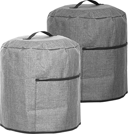 OKJHFD Housse Anti-poussière Ronde Pour Autocuiseur, Housse Anti-poussière Pour Friteuse à Air, Sac De Protection Rond Avec Poignée Supérieure Et 2 Poches Pour Autocuiseur électrique/cuiseur(noir)