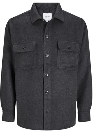 JACK & JONES Jjebradley Ollie Surchemise Ls Noos Pls Veste Chemise, Noir, 4XL Homme