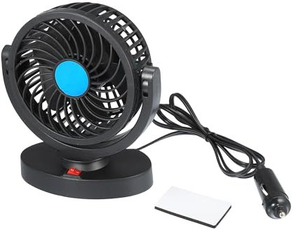 Uxcell 1 Set 12V Electric Car Cooling Fan Cigarette Lighter Adjustable