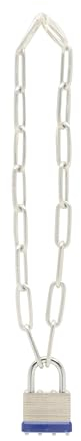 Sterling 460 LPL - Cadena de seguridad y candado laminado, 60 cm, 4 mm, color plateado, paquete de 1