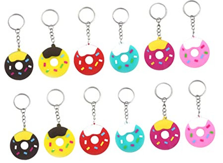Amosfun 12st Stylischer Schlüsselanhänger Schlüssel Dekoration Kleines Süßer Schlüsselanhänger Kreative Schlüsselanhänger Donuts Schlüsselanhänger Schlüsselbund Kind Ring Krapfen