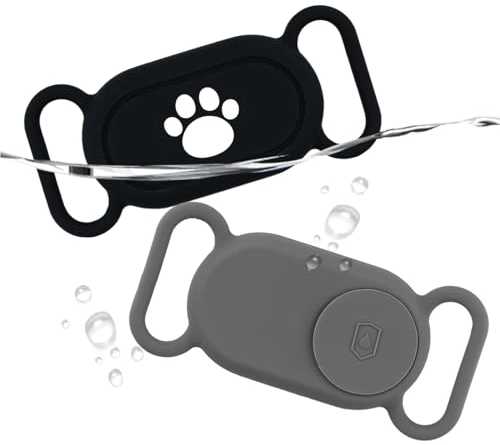 For Samsung Galaxy SmartTag2 Dog Collar Holders, 2pcs Waterproof Anti-Loss Protective Cover Sleeve for Pet Dog Cat Collar Silicone Case for Galaxy Smart Tag 2 Tracker Accessories