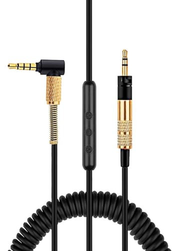 Cable de Actualización de Audio de Repuesto para Sennheiser HD4.30 HD4.40 HD4.50 HD400, con Micrófono y Control de Volumen, 1,4 M/4,6 Pies