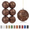 6er-Set 10cm Dekorative Weihnachtsbaumkugeln, Weihnachtskugel-Ornament mit Holografischem Glitzer Christbaumschmuck zarten Dekorationen für Weihnachtsbaum, Weihnachtshochzeitsfeier, Bronze