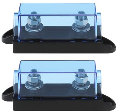 YINETTECH 2 Stück Blau Transparenter 1-Wege-Auto-Sicherungshalter Kompatibel mit MEGA-Sicherung Kompatibel mit ANM-Anschraubsicherungen für Kfz-Klimaanlagen