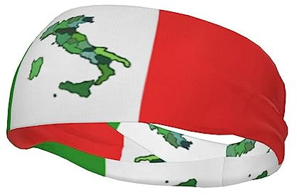 Schweißbänder mit niedlicher Italien-Flagge, für Männer und Frauen, Workout, Sport, Stirnbänder, Schweißband für Radfahren, Laufen, Yoga