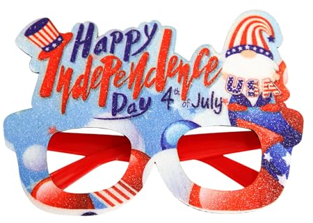 Amerika-Unabhängigkeitstag-Party-Brille, festliche Party-Dress-Up-Schmuck, Stern-Spangled-Banner-Rahmen Brille Tumblr (A, One Size)