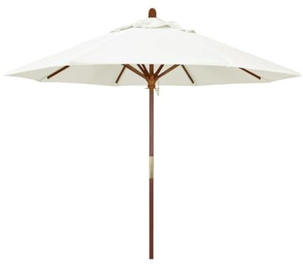 Parasol de Jardin Extérieur 2.1m, Parasol Droit Ronde, Parasol de Terrasse en Bois 2.7m avec 8 Baleines, Parasol de Table Protection UV, Parasol de Plage avec Ventilation ( Color : White , Size : 210c