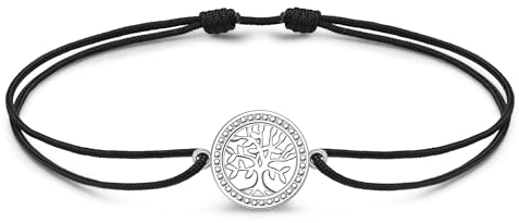 JENDEAR SHINE Bracelet de Cheville Arbre de Vie pour Femme Argent Sterling 925, Bracelet de Cheville en Chaîne de Corde Fait Main Réglable, Bijoux de Cheville de Plage d'été
