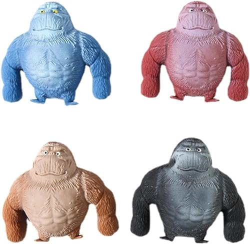 Anti-Angst-Gorilla-Spielzeug, Anti-Stress-Gorilla-Puppe, realistische Anti-Stress, Stretching Gorilla-Puppe, geeignet für Freizeit, Unterhaltung, de-Stress, braun