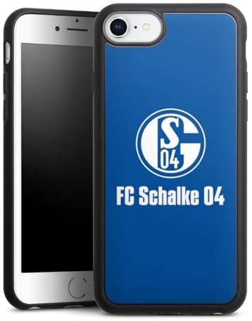 Holz Case kompatibel mit Apple iPhone 7 Walnuss Handyhülle Echtholz Hülle Bundesliga FC Schalke 04 Fußball