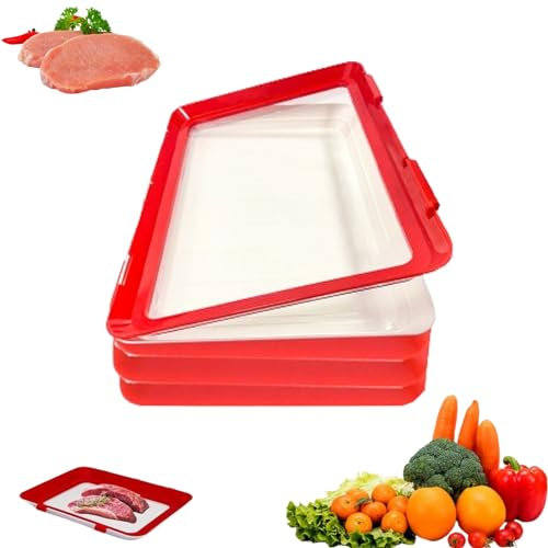 Akayoo Troiphveilla Frischhaltebox,einmachtablett Stapelbar,umweltfreundliches Design - Wiederverwendbares Einmachtablett,rischhaltetablet,rischhaltetablett Mit Elastischer Folie Frischhaltedose-3pcs