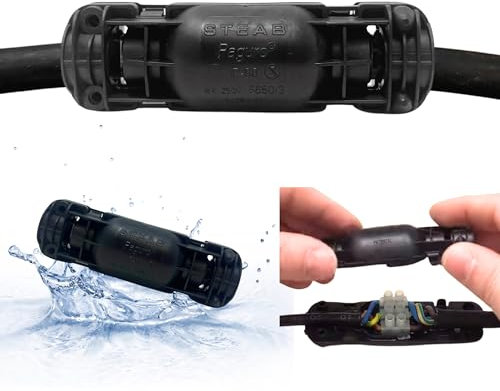 HALOTEC IP68 wasserdichte Anschlussdose mit 2 Ausgängen, 3-polig, IP68-Anschlussdose mit integriertem Gel, IP68-Stecker, einfache Installation