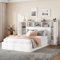 Doppelbett 140x200, Holzbett Kinderbett Murphy Bed mit Schrank und Bücherregal, Schrankbett mit Lattenrost und Stauraum, Jugendbett Stauraumbett Funktionsbett Bettgestell aus Holz, ohne Matratze,Weiß