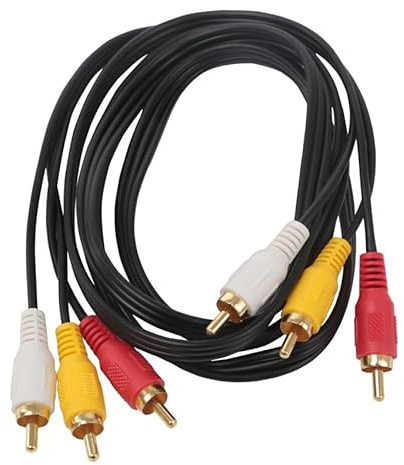 Câble audio 3RCA vers 3RCA, 1,5 m, noir. Profitez d'un son exceptionnel avec des connexions solides et durables, parfait pour les équipements audio et vidéo.