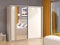 Luxury Cashmere & Artisan Oak Sliding Wardrobe - Large Mirrored 2-Door Armoire with Customizable Hanging Rails & Shelves - Modern, Space-Saving Bedroom Storage