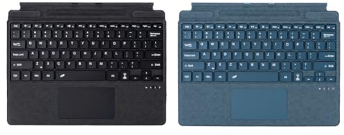 LYEAA Tastiera Bluetooth retroilluminata a 7 colori per Surface Pro 8/9/X/10/11 con custodia in pelle con tastiera di ricarica di tipo C