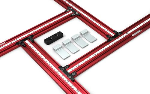 SpeTool Juice Groove Router Jig, Adjustable Router Jigs and Templates for Cutting Board with Metric/Imperial Scales, Variable Planning Jig for Woodworking Up to 25.6” x 25.6”, Aluminum
