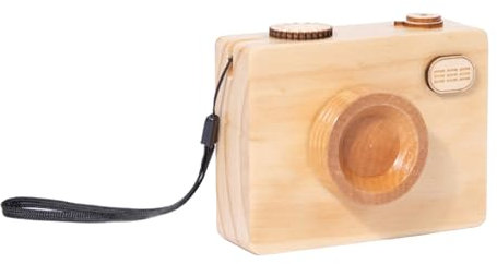 HINAYOSAN Boîte à musique en bois en forme d'appareil photo rétro - Décoration musicale vintage pour anniversaires, vacances et événements spéciaux